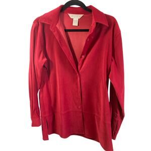 Casual Corner Annex Faux Suede Red Funky Y2k Lover Feminine 70's Button Jacket